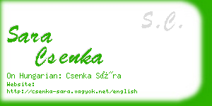 sara csenka business card